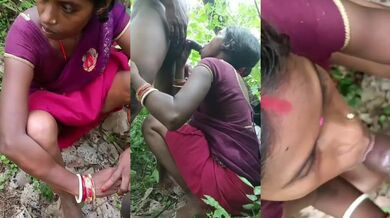 Village aunty forest lo cheekina nallati modda dengulata mms